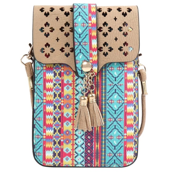 Aztec Cell Phone Crossbody Bag - Picture 1 of 2